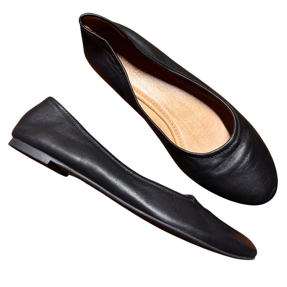 Madewell Black Leather Ballet Flats